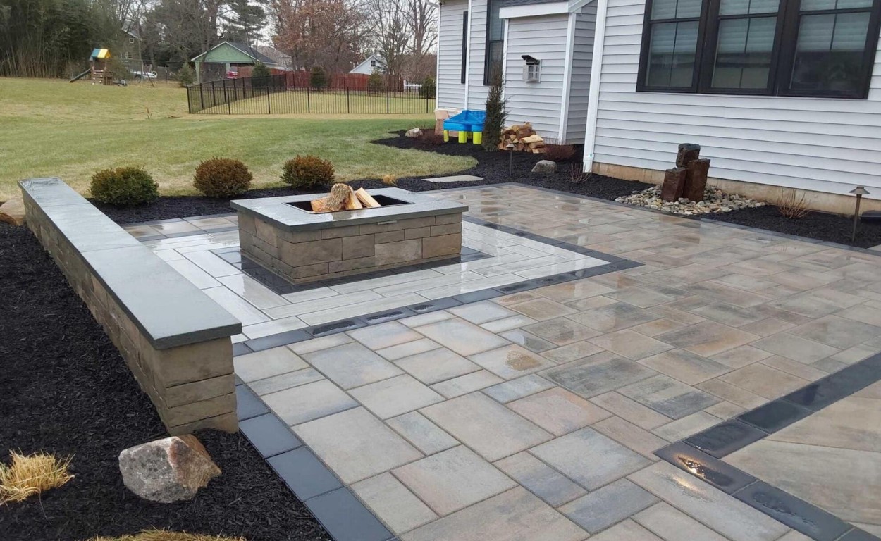 Premium decorative patio with firepit feature in Gary, IN